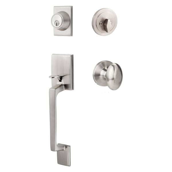Sure-Loc Hardware Sure-Loc Hardware Coronado Handleset with Round Thumb Turn, Arapaho Handleset Trim, Satin Nickel CN507-R-AR 15 - main